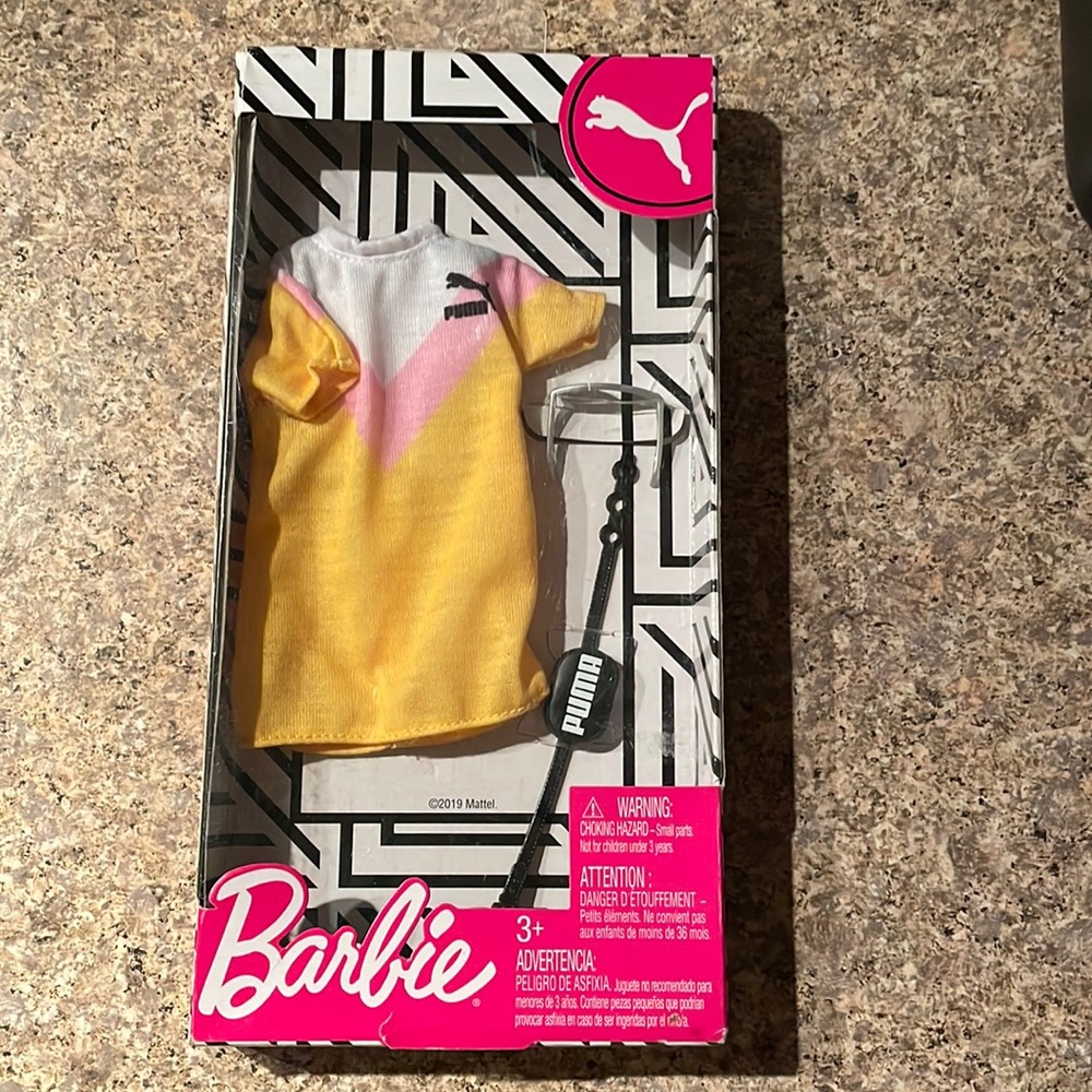 Barbie Puma doll jersey and accessory set brand new in package